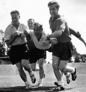 High jinks in the England camp with Billy Wright and Bobby Charlton