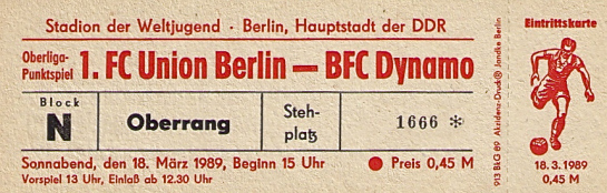Union Berlin v BFC Dynamo ticket