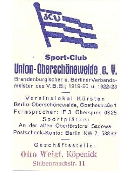 Union Oberschöneweide 1922-23