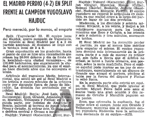 Hajduk Split v Real Madrid, 1971 Spanish match report